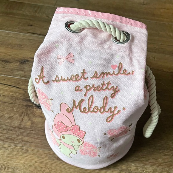 MY MELODY-RARE Imported (NWT) Pink Canvas Bucket Backpack main image 11